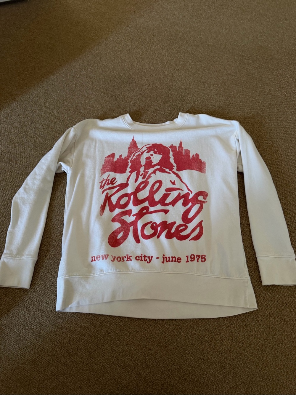 The Rolling Stones White & Red Graphic Sweatshirt